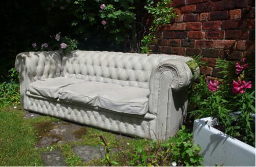 A one off unique garden sofa