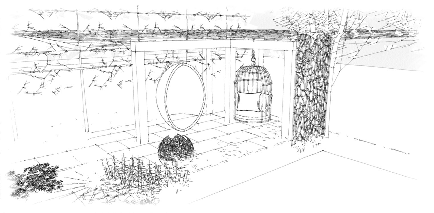 garden design sketch west london - Earth Designs Garden Design and Build